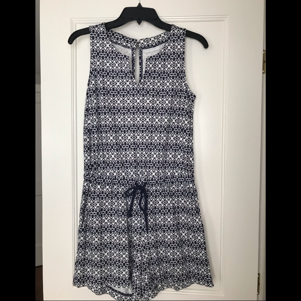 Navy Patterned Romper